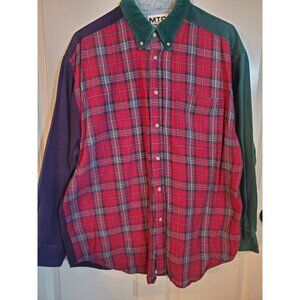 MTO International Men's Vintage shirt Size Large Red/Green/Blue Long sleeve Retr